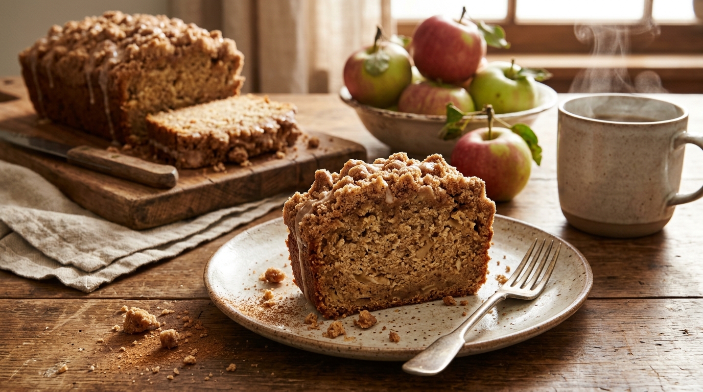 Apple Cider Loaf Cake with Cinnamon Streusel Topping